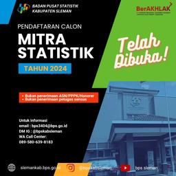 Pengumuman Calon Mitra Statistik BPS Kabupaten Sleman