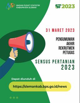 PENGUMUMAN SELEKSI AKHIR PETUGAS ST2023 KABUPATEN SLEMAN